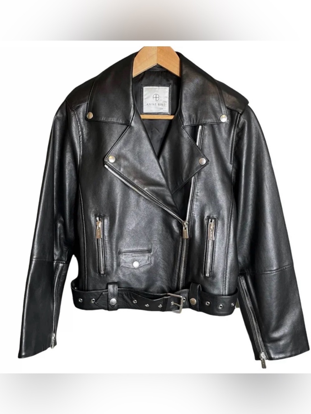 Anine Bing Black Leather Moto Jacket